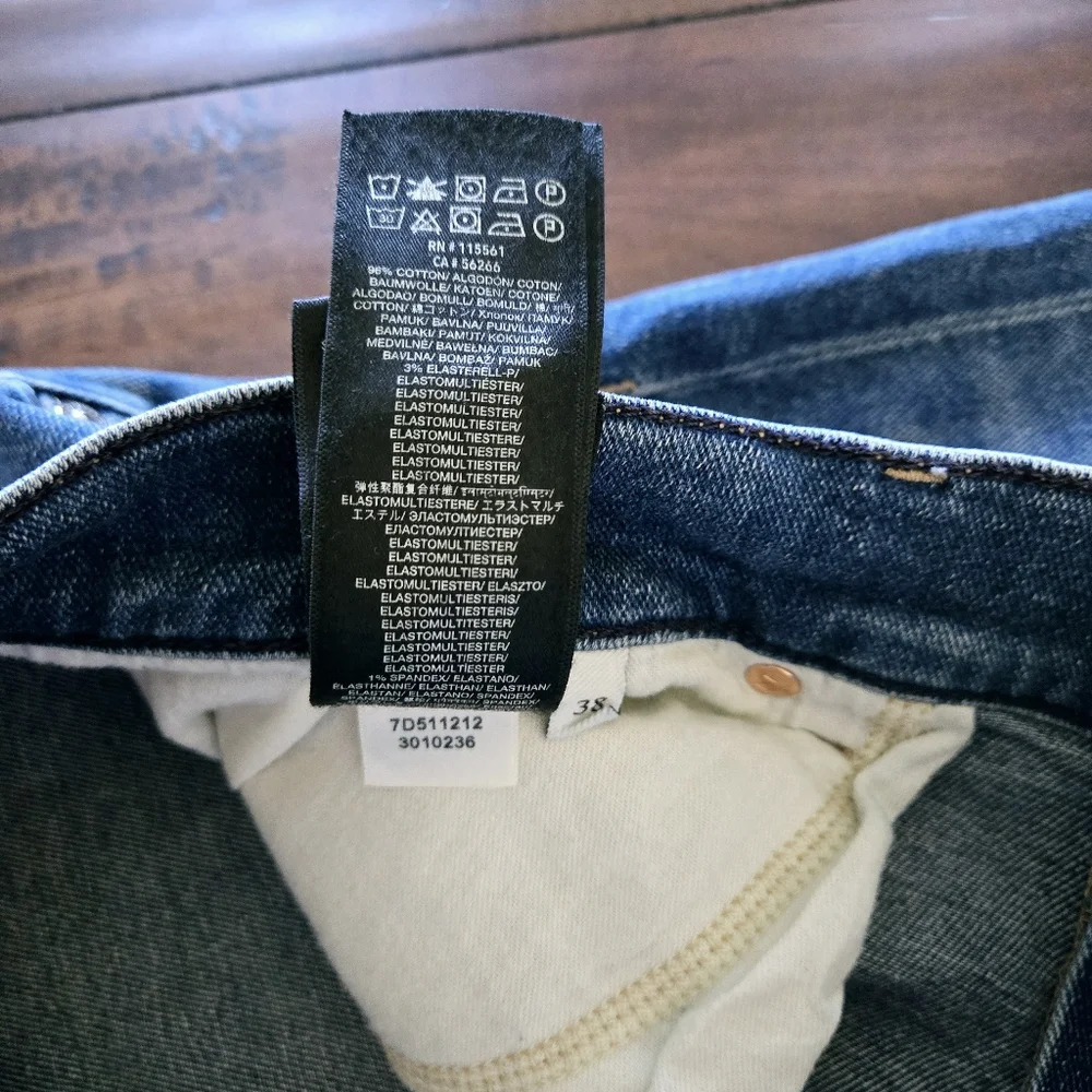 7 For All Mankind Men's Jeans Slimmy Slim Straight Leg Stretch Blue Denim Sz 38 - Picture 12 of 12